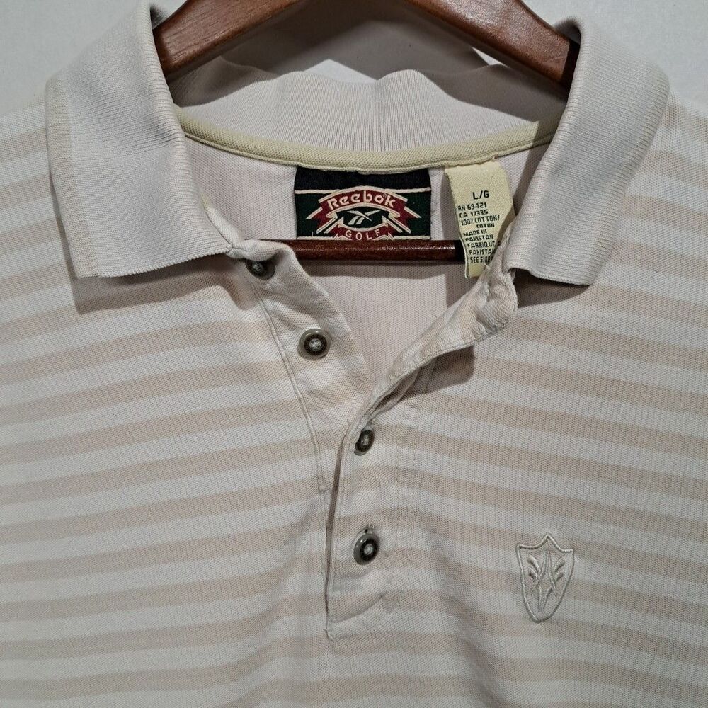 Reebok Golf Vintage Polo Mens Large 90s Y2K Beige